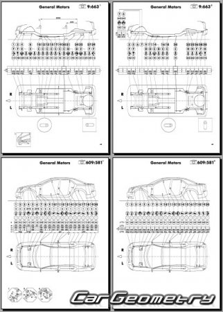Геометрия кузова Cadillac CTS 2002–2007 Body dimensions