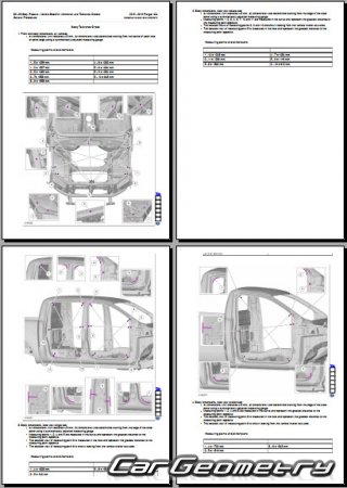Размеры кузова Ford Ranger 2015-2020 Body Repair Manual