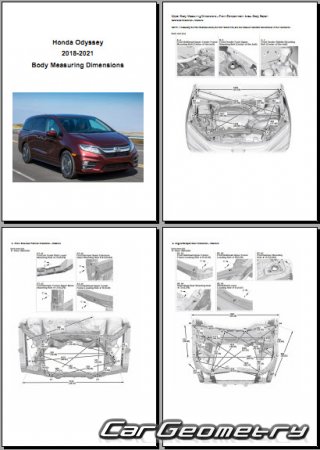 Размеры кузова Honda Odyssey 2017–2021 USA