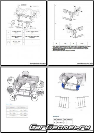 Геометрия кузова Lexus LC500 (URZ100) 2017-2024 Collision Repair Manual