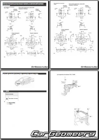 Размеры кузова Toyota Camry (ASV50 ASV51 GSV50) 2015-2018 Collision Repair Manual