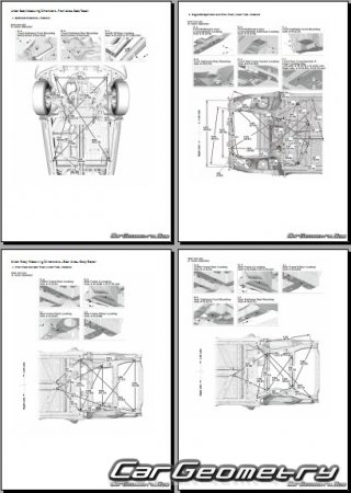 Размеры кузова Honda Ridgeline 2017-2023 Body Repair Manual