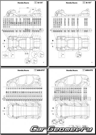 Honda JAZZ (GE, GG) 2009-2014 Body Dimension
