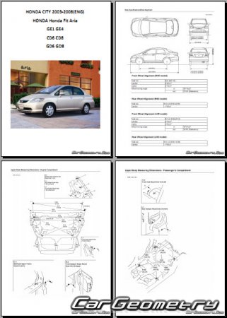 Honda Fit Aria / Honda City (GD) 2003-2008 Body dimensions