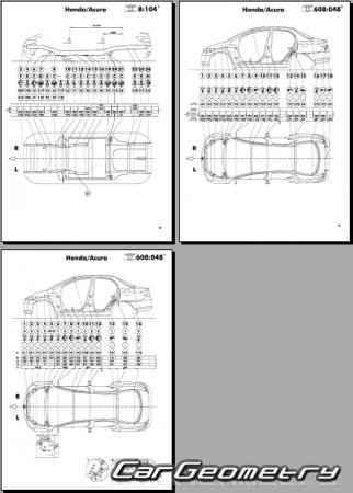 Honda Fit Aria / Honda City (GD) 2003-2008 Body dimensions