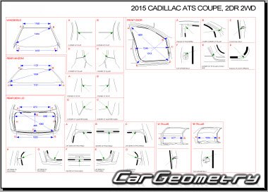 Геометрия кузова Cadillac ATS Coupe 2015-2021
