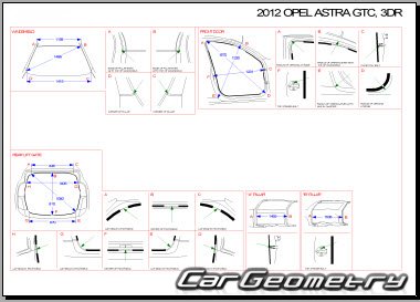 Геометрия кузова Opel Astra GTC (3DR) 2011-2016