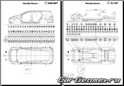Размеры кузова Honda Odyssey (RB3, RB4) 2009–2013