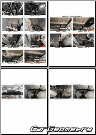 Размеры кузова Kia Quoris / Kia K9 2012-2019 года с кузовом KH