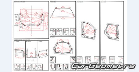 Кузовные размеры Acura MDX (YD3) 2017-2020 Body Repair Manual