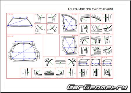 Кузовные размеры Acura MDX (YD3, YD4) 2017-2019