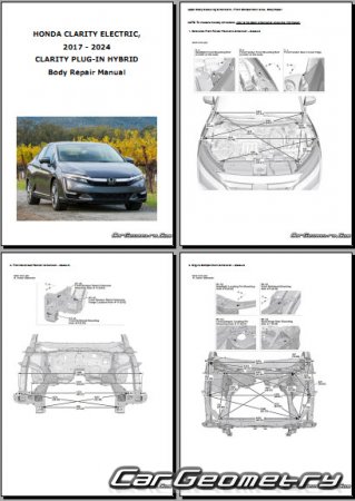 Размеры кузова Honda Clarity (ZC) 2017-2024 (Electric, Plug-In Hybrid, Fuel Cell)