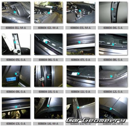 Размеры кузова Honda CR-V 2017-2022 Body Repair Manual