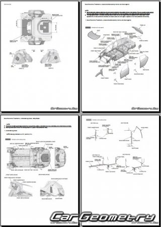 Размеры кузова Honda Civic Sedan (FC1, FC2) 2016-2022 Body Repair Manual