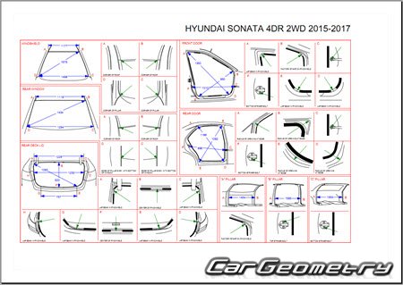 Кузовные размеры Hyundai Sonata (LF) 2014-2019