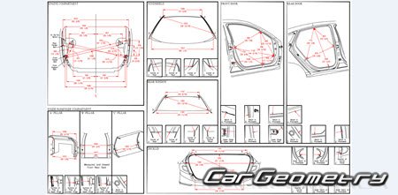 Размеры кузова Honda Accord 2018-2023 Body Repair Manual