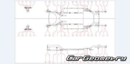 Размеры кузова Honda CR-V 2017-2022 Body Repair Manual