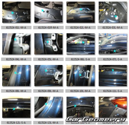 Контрольные размеры кузова Mazda CX-9 (TC) 2016-2023