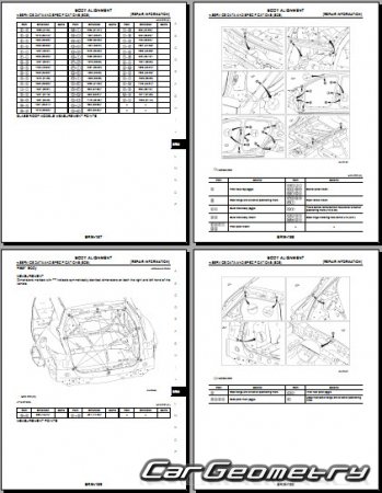 Кузовные размеры Infiniti QX30 (H15) 2016-2023 Body Repair Manual
