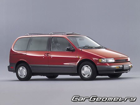 Кузовные размеры Nissan Quest (V40) 1992–1998, Размеры кузова Ниссан Квест