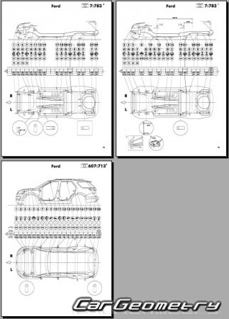 Размеры кузова Ford Explorer (U502) 2016-2020