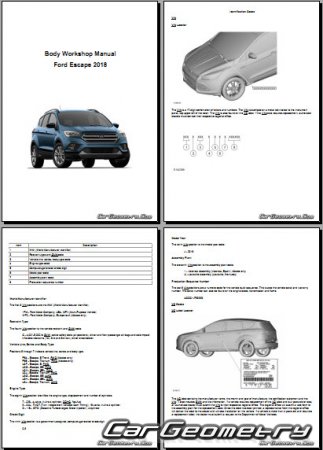 Контрольные размеры кузова Ford Escape (C520) 2016-2020