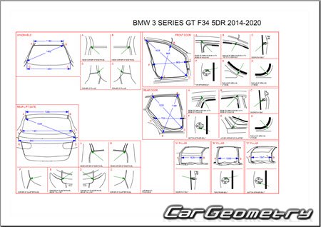 Размеры кузова BMW 3-Series Gran Turismo (F34) с 2013-2020