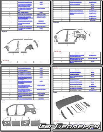 Размеры кузова Chevrolet Traverse 2017-2026 Collision Manual