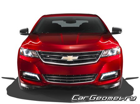 Кузовные размеры Chevrolet Impala 2013-2020, Размеры кузова Шевроле Импала