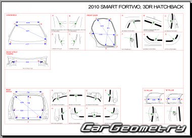 Кузовные размеры Smart ForTwo (W451) 2008-2015
