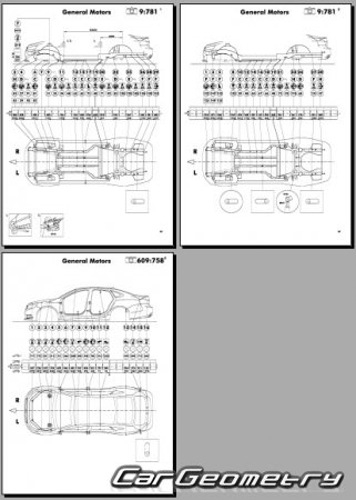Кузовные размеры Chevrolet Impala 2013-2020 Body dimensions