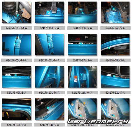 Размеры кузова Suzuki Vitara 2015-2022 BodyShop Manual