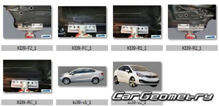Размеры кузова Kia Rio / Kia Pride Sedan (UB) 2012-2016