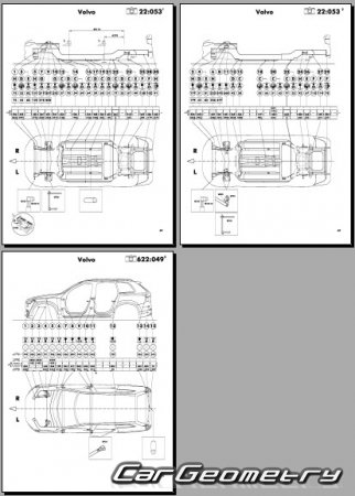 Размеры кузова Volvo XC90 2015-2022 Body dimensions
