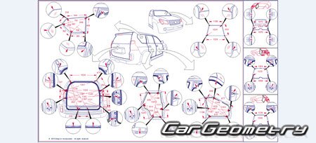 Размеры кузова Lexus GX 460 (URJ150) 2015-2018 Collision Repair Manual