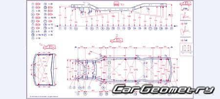 Размеры кузова Lexus GX 460 (URJ150) 2015-2018 Collision Repair Manual