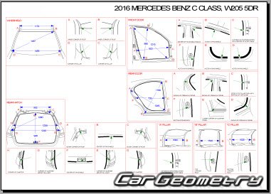 Кузовные размеры Mercedes C-Class Estate (S205) 2014-2020