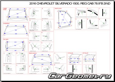 Размеры кузова Chevrolet Silverado (1500/2500/3500) 2014-2020
