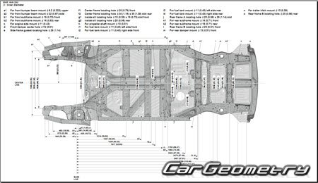 Размеры кузова Honda Passport 2019-2024 Body Repair Manual