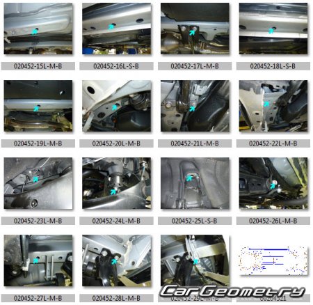 Размеры кузова Lexus CT200h (ZWA10) 2017-2020 Collision Repair Manual