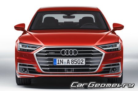Кузовные размеры Audi A8 (4N) 2018-2025, Размеры кузова Ауди А8 Д5