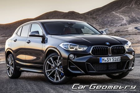 Кузовные размеры BMW X2 F39 2018–2025, Размеры кузова БМВ икс2 Ф39