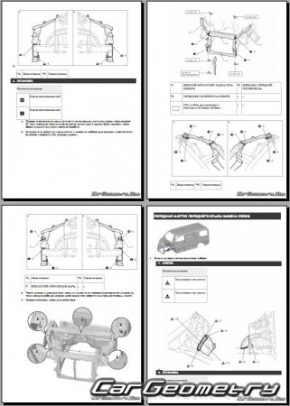Размеры кузова Toyota Hiace с 2019 Collision Repair Manual