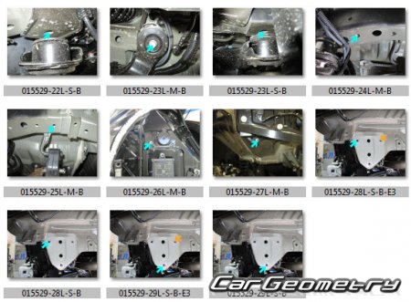 Кузовные размеры Mitsubishi Eclipse Cross 2017-2020 Body Repair Manual