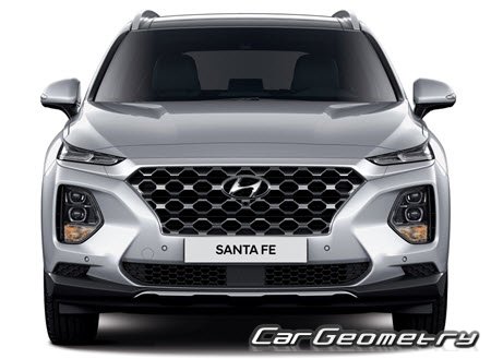 Кузовные размеры Hyundai SantaFe (TM) 2019-2024, геометрия кузова Хендай СантаФе, контрольным размеры кузова Хендай Санта Фе четвертого поколения