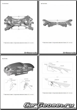 Размеры кузова Hyundai NEXO (FE) с 2019 Body Repair Manual