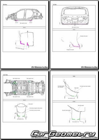 Размеры кузова Hyundai NEXO (FE) с 2019 Body Repair Manual