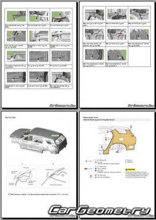 Размеры кузова Hyundai Palisade (LX2) с 2020 Body Repair Manual