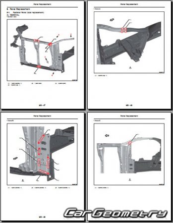 Кузовные размеры Subaru Forester (SK) 2019-2024 Body Repair Manual