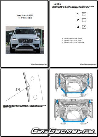 Размеры кузова Volvo XC90 2015-2022 Body dimensions
